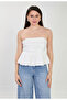 Women's Strapless Balloon Blouse - White - 3