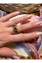 Gold Green Zircon Stone Vintage Adjustable Anti-Tarnish Ring