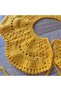 Hand-Knitted Wool Collar Shawl with Yellow Floral Motif - 3