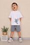 Boy's Oversize T-Shirt Bottom 2 Thread Shorts Premium Quality Belya Kids Eagle Design Bottom Top Set