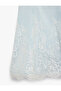 Cotton Slim Fit Lace Detailed Strapless Denim Dress - 6