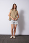 Lace-Detail Cotton Sleeveless Top with Ribbon - 2