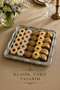 4-Piece Rose Patterned Tray - Stainless Steel Silver Frame Detailed Coffee and Catering Serving Presentation Tray - 4