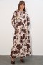 Women's Lilyum Fabric Long Hijab Dress 1513 - Milky Coffee - 4