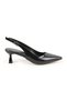 Women's Patent Leather Heeled Shoes Pointed Toe Special Design Short Heel Slingback Stylish Office Classic L085.K30 - 2