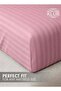 1-Piece Microfiber Fitted Sheet Striped, Color: Baby Pink, Super King (200 x 200 cm) - 4