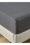Fitted sheet with elastic corner 90*200+30cm with 2 pillow cases, bedsheet set 0f 3 piece single size, in a dark gray color. - 3