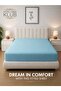 Deyarco Soft Comfort Stripe Microfiber Aqua Fitted Sheet Double 120x200cm - 5