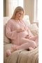 New Season Powder Scallop Linen Detailed Summer Design Buttoned Short Sleeve Maternity Pajama Set - 8