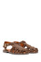 Women's Mink Ankle Buckle Suede Leather Sandals 26Sfd351110 - 2