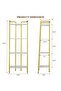 Modern 4-Tier Ladder Bookshelf - Open Display Bookcase with Marble Wood Shelves - Sturdy Iron Frame - Space-Saving Storage for Office, Living Room, Bedroom, Kitchen - 2