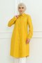 Women's Premium Extra Long Daily Mustard Polo Collar Hijab Shirt Dress - 6