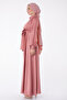 Front Tie Evening Dress Rose - 25342 - 4