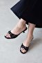 Tilda Women's Heeled Satin Mesh Sandals Black