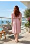Women's Ruffle Collar Chiffon Dress - 2