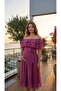 Women's Ruffle Collar Chiffon Dress