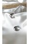 Women's silver color stylish curved half ring earrings - 3