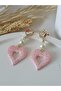Pink Heart Earrings Ultra Light Polymer Clay Earrings Handmade - 5