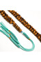 Tiger Eye Agate Rosary 66 Beads 7mm Ribbed Brown Prayer Beads 29g Tasbih with Mint Tassel - 2