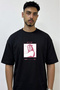 Jennie_1 Design Printed Oversize Black T-Shirt