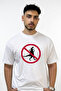 T Rex Guns Design Printed Oversize White T-Shirt