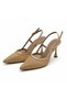 Women's Mesh Detailed Pointed-Toe Heeled Shoes – Elegant Strappy Stylish Casual and Special Occasion Footwear