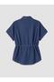 Lace-Up Linen Blend Women's Jean Shirt (S6) - 6