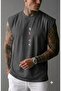 Black Printed Men's (Zero Sleeve) Sleeveless Athlete T-Shirt