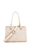 Textured Cream Bag with Buckle Detail 0066