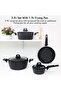 7 Pieces Black Chefart Aluminium Cookware Set Granite Coated Induction Bottom 2.5Mm Body Thickness - 4