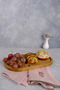 3-Piece Wooden Tea Presentation Set - 2-Tier Flat Plate Cake Stand, 21 cm Mini Presentation Plate, 17X30 cm Hollowed Out Plate Inside - 7