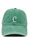 Light Green Embroidered Washable Vintage Unisex Hat with Letter C