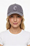 Gray Embroidered Washable Vintage Unisex Hat with Letter C - 2