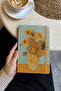 A5 Van Gogh Sun Flowers Sunflowers Gold Gilded Hard Cover Lined Notebook - 2