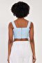 Women's Shoulder-Strap Detailed Blouse - Baby Blue - 5