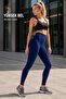 Leggings Women's Diver Lycra, Navy Blue 3 Different Patterned High Waist Push-Up Pocketed Gathering Sports Leggings - 5
