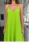 Aerobin Fabric Adjustable Strap Long Pistachio Green Dress - 3