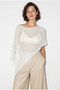 Women's White Openwork Knitwear Asymmetrical Cut Pareo Tp261002 60286366 - 2