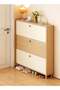3-Tier Flip-Top Shoe Cabinet, Ultra-Thin Entryway Shoe Cabinet, 80×17×120 Cm - 7