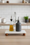 Marble Oil Pot Base with Bamboo Top – Kitchen Countertop Organizer 12 X 22 - 3