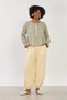 Women's Elastic Waist Drawstring Shalwar Trousers - Light Yellow - 2