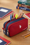 26063-26064-26066-260067 Two-Compartment Pen Holder Pencil Case Red-Dark Blue