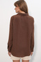 Women's Oversize Linen Shirt 1538 - Brown - 5