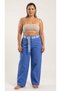 Plus Size Elastic Waist Belted Pocketed Lycra Mom Women's Trousers - 5