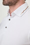 Straight Slim Fit Polo Collar Metal Button Short Sleeve Men's T-Shirt White - 36888.26Y - 2