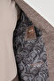 Gray Slim Fit Mono Collar Trousers Drawstring Linen Men's Suit Brown - 45475.26Y - 7