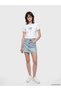 White Crew Neck T-Shirt with Stitch and Angel Print for Women - 2