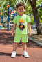 Boy's Printed Combed Cotton Shorts Set 3-5 Years I Cotton Combed Shorts Set I Short Sleeve Shorts Combed Cotton Set