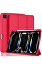 2024 iPad Pro 11" Case (M4, 5th Gen) - Smart Case with Pencil Holder, Touch ID Support, Auto Wake/Sleep Function (Red)