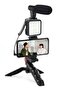 Smartphone & Camera Vlogging Studio Kits Video Shooting Photography Suit with Microphone LED Fill Light Mini Tripod